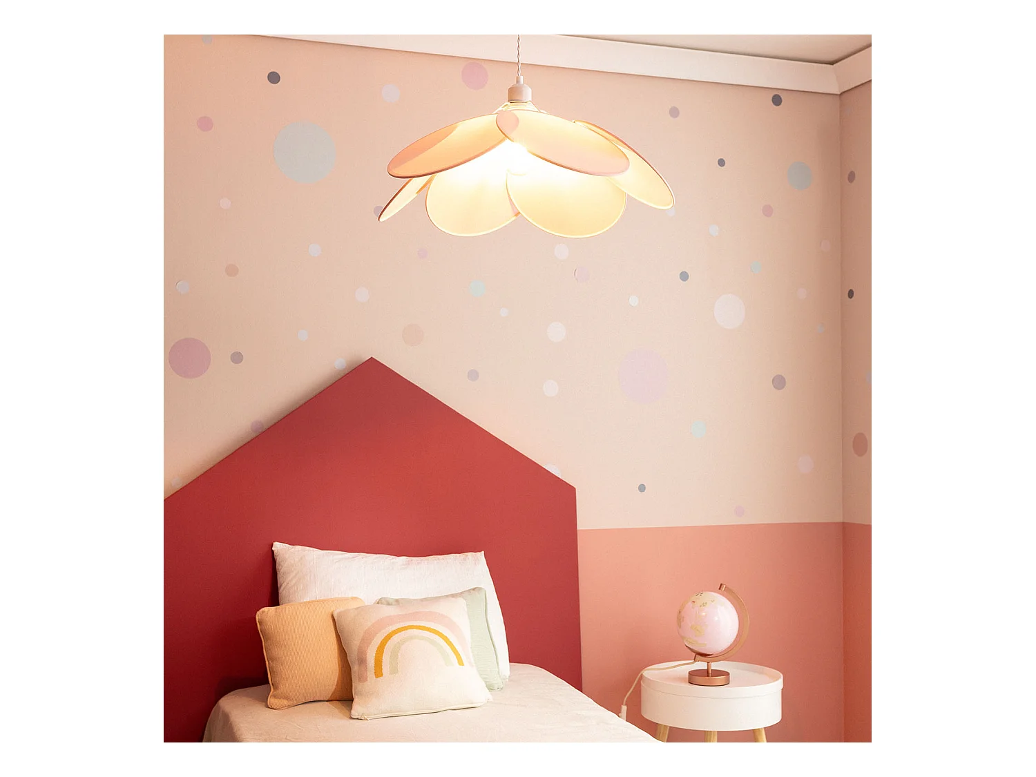 Lampada Sospensione in tessuto Kabuki Rosa