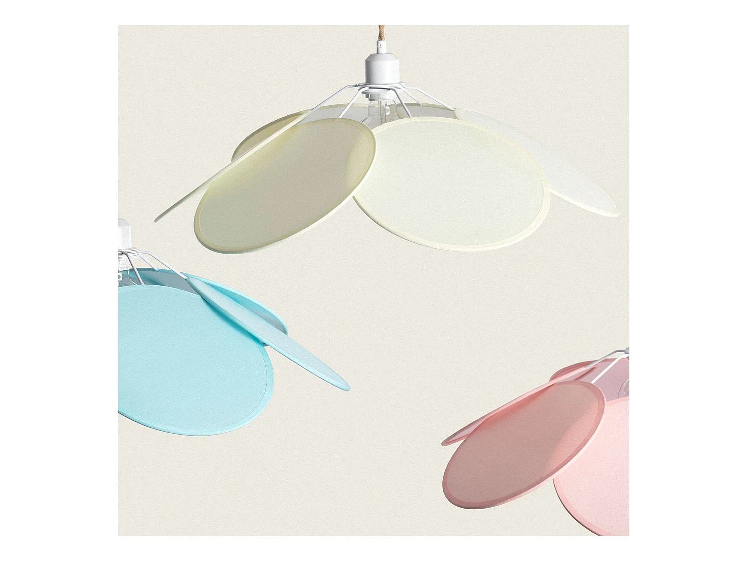 Lampada Sospensione in tessuto Kabuki Rosa