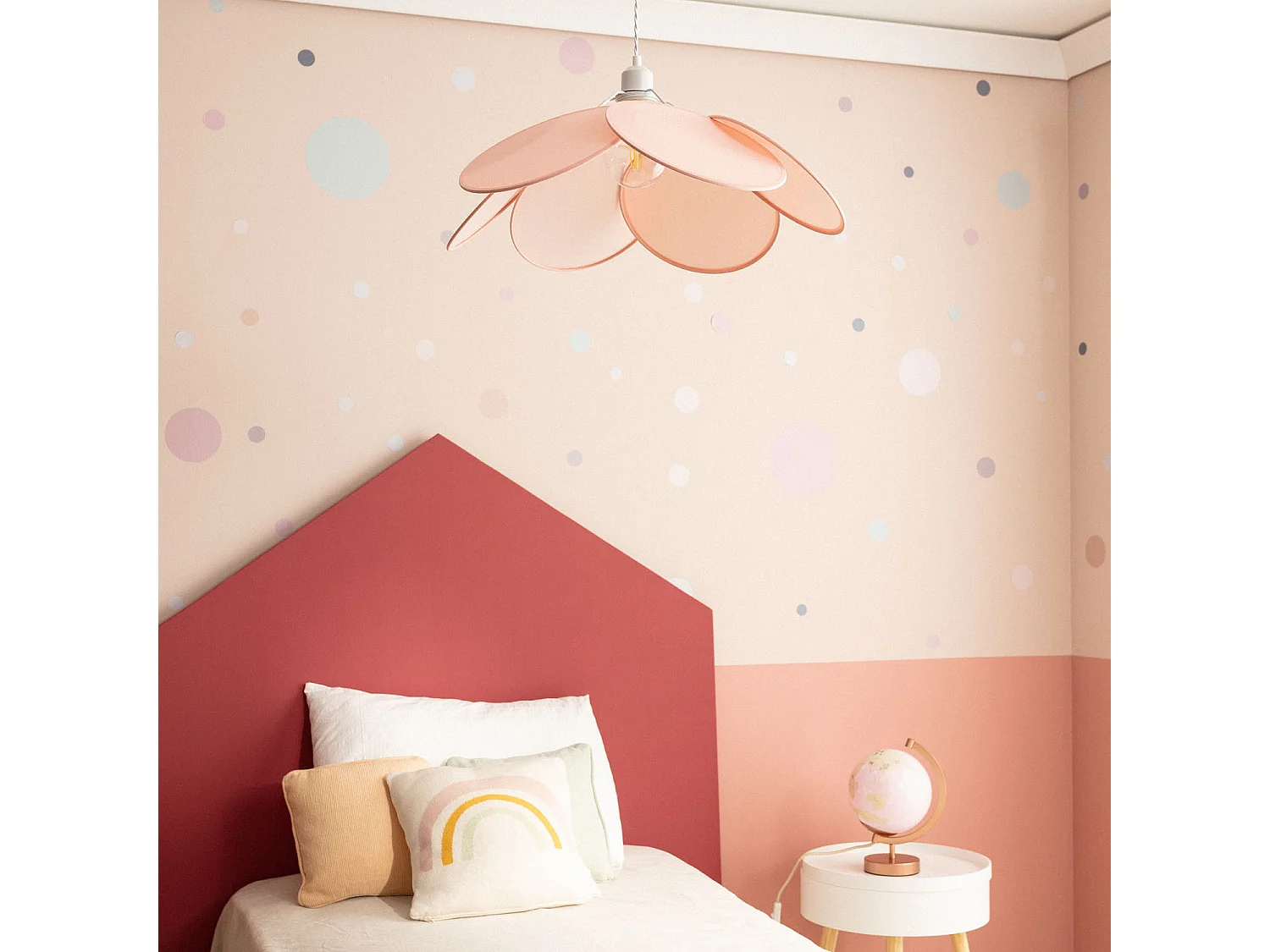 Lampada Sospensione in tessuto Kabuki Rosa