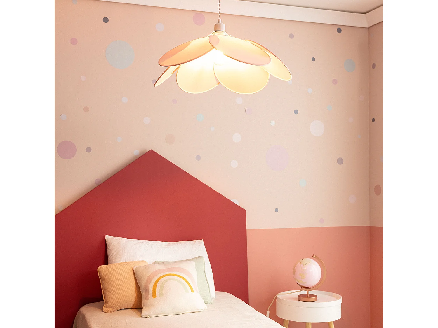 Lampada Sospensione in tessuto Kabuki Rosa