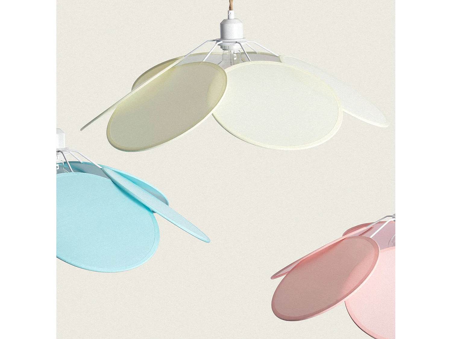 Lampada Sospensione in tessuto Kabuki Rosa