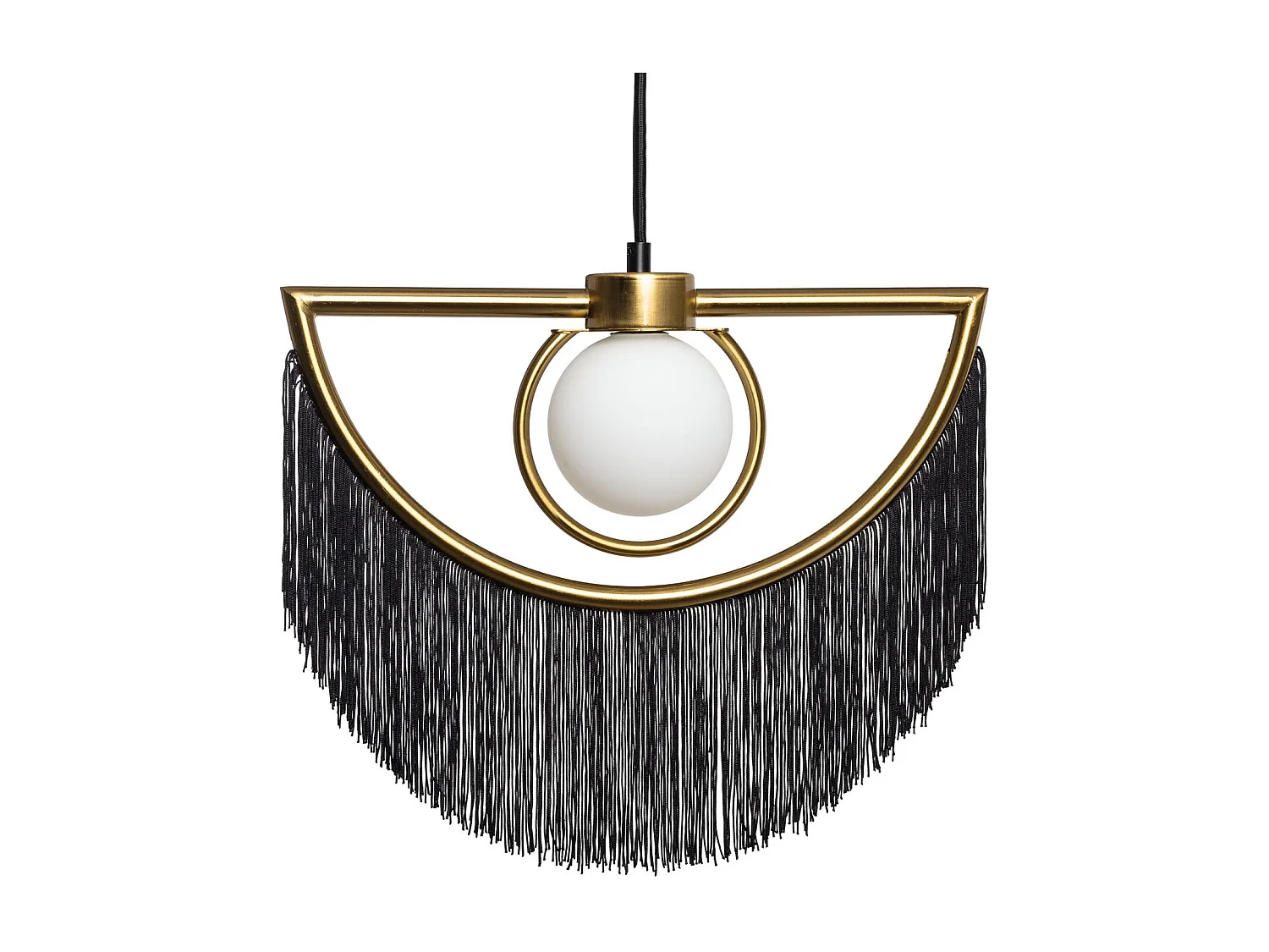 Suspension Métal Dalila avec Franges  Noir