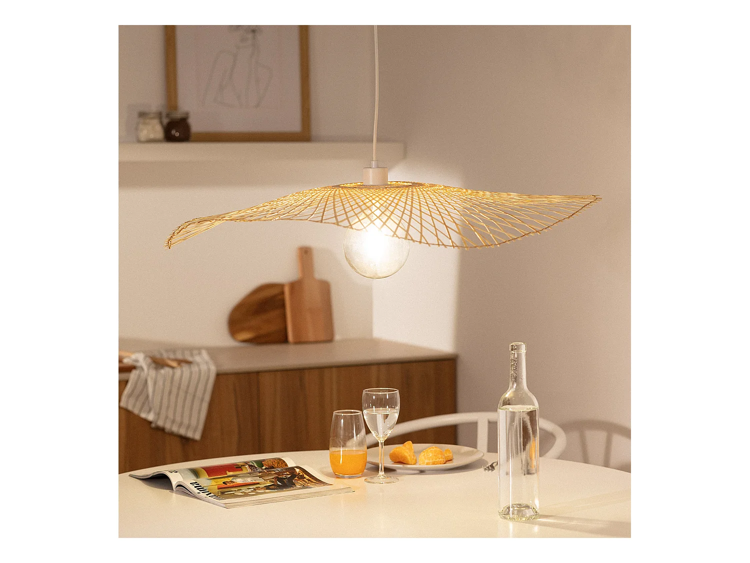 Lámpara Colgante Bambú Longnan Natural