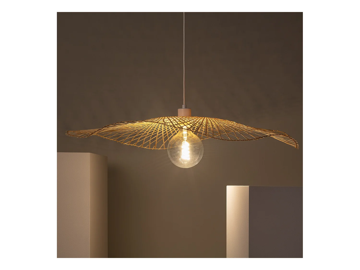 Lámpara Colgante Bambú Longnan Natural