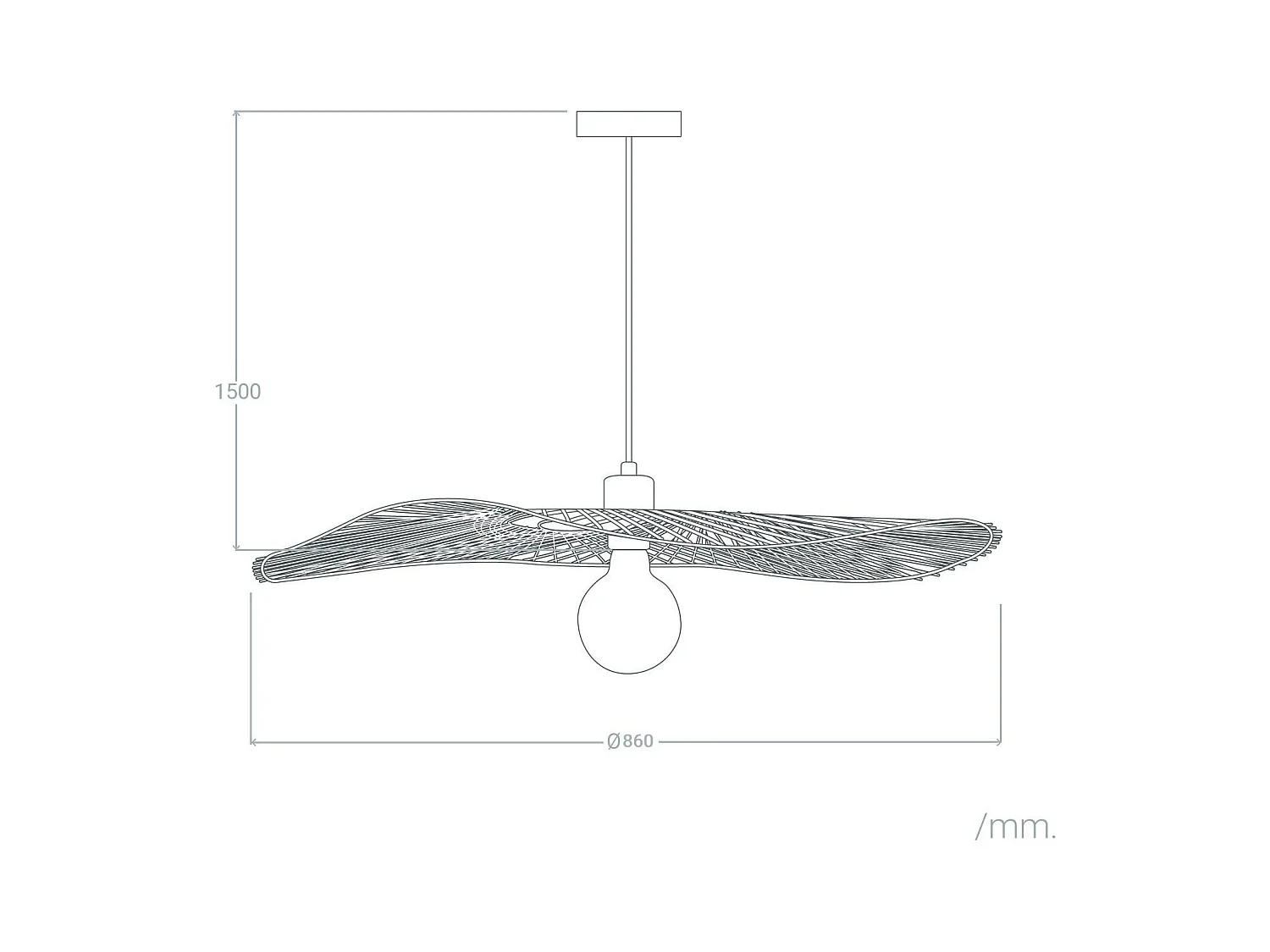 Lámpara Colgante Bambú Longnan Natural