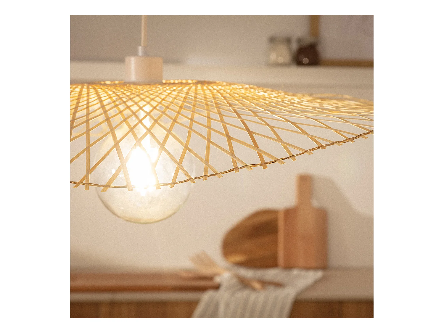 Lámpara Colgante Bambú Longnan Natural