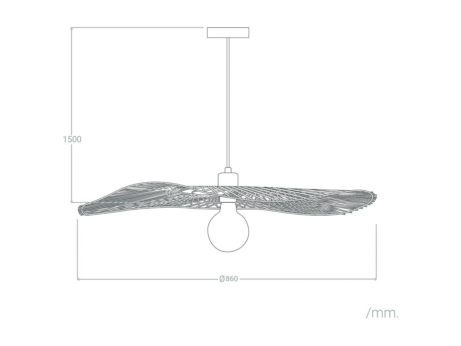 Suspension Bambou Longnan Naturel