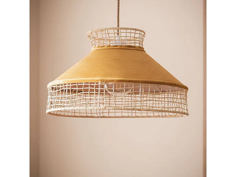 Suspension Rotin et Tissus Longoria  Orange