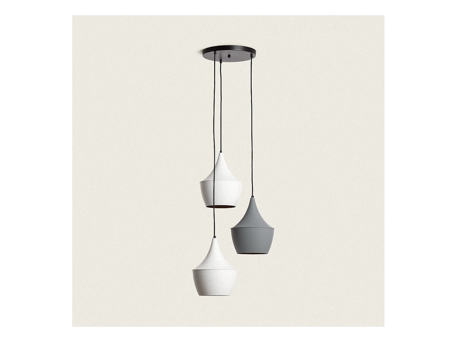 Lámpara Colgante Metal Tri Big Mercury Blanco / Gris