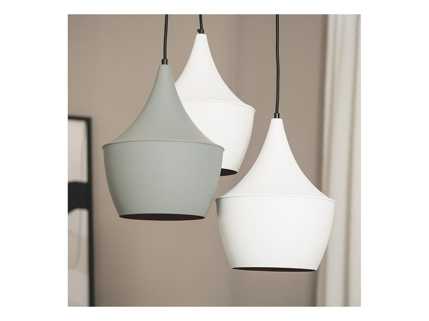 Lámpara Colgante Metal Tri Big Mercury Blanco / Gris