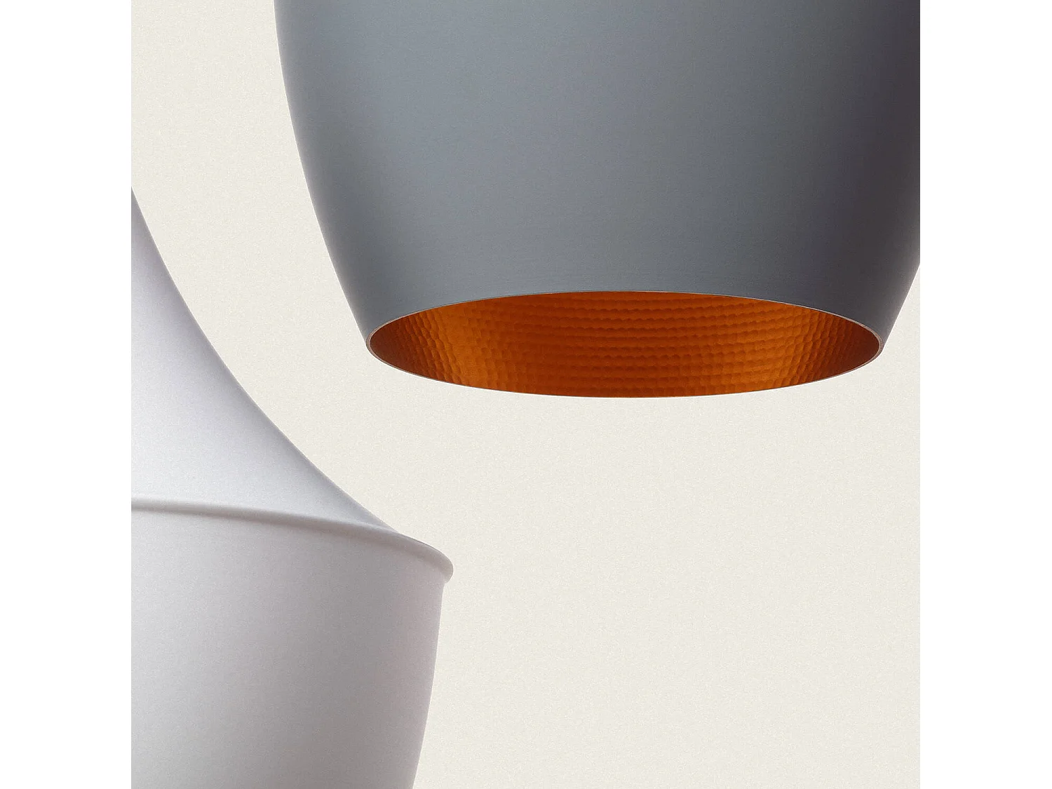 Lámpara Colgante Metal Tri Big Mercury Blanco / Gris