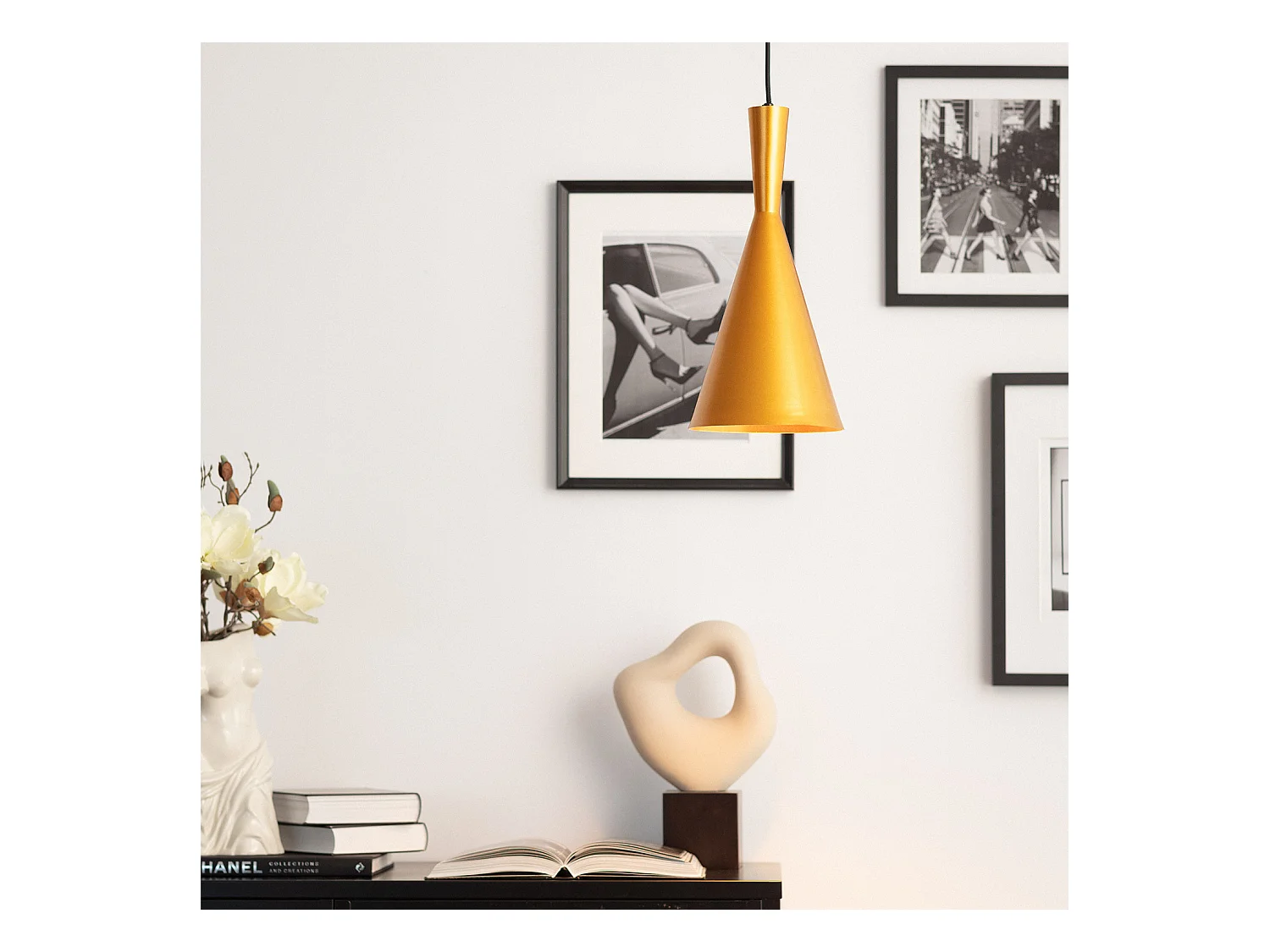 Lámpara Colgante Metal Tri Lennon Dorado