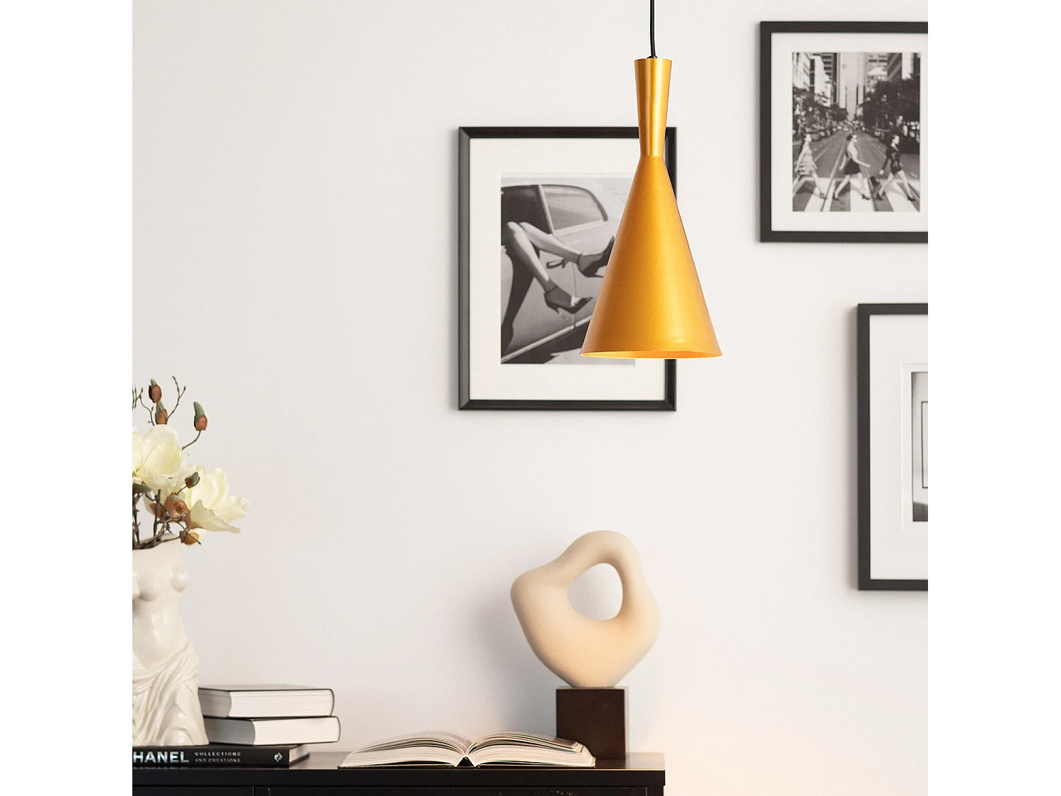 Suspension Métal Lennon Doré