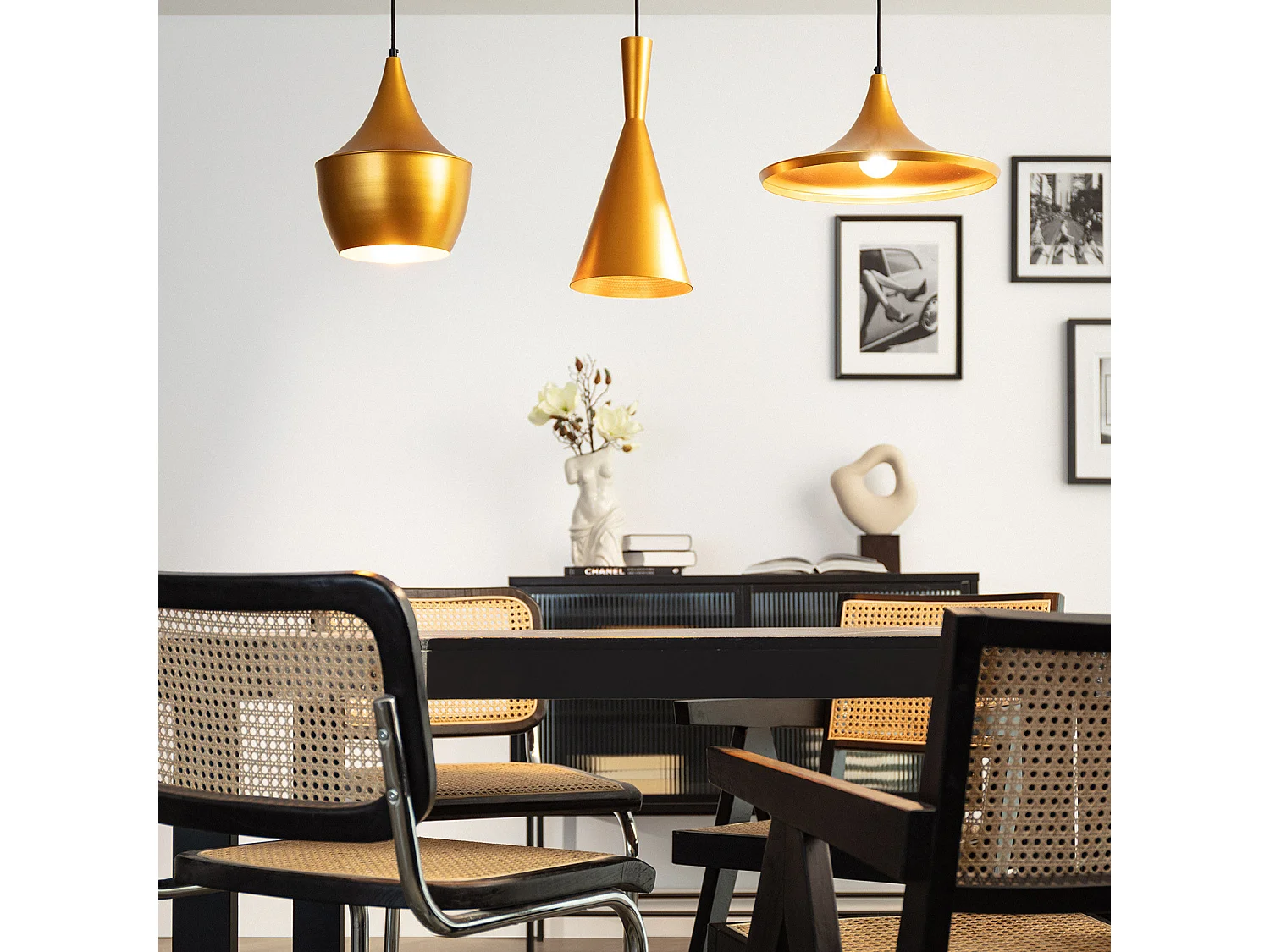 Suspension Métal Lennon Doré