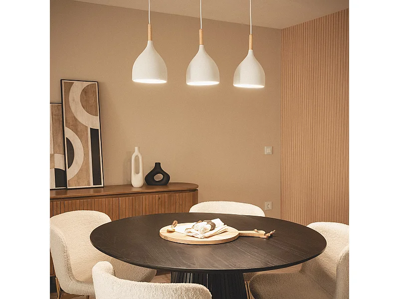 Suspension Métal et Bois Karlek  Blanc