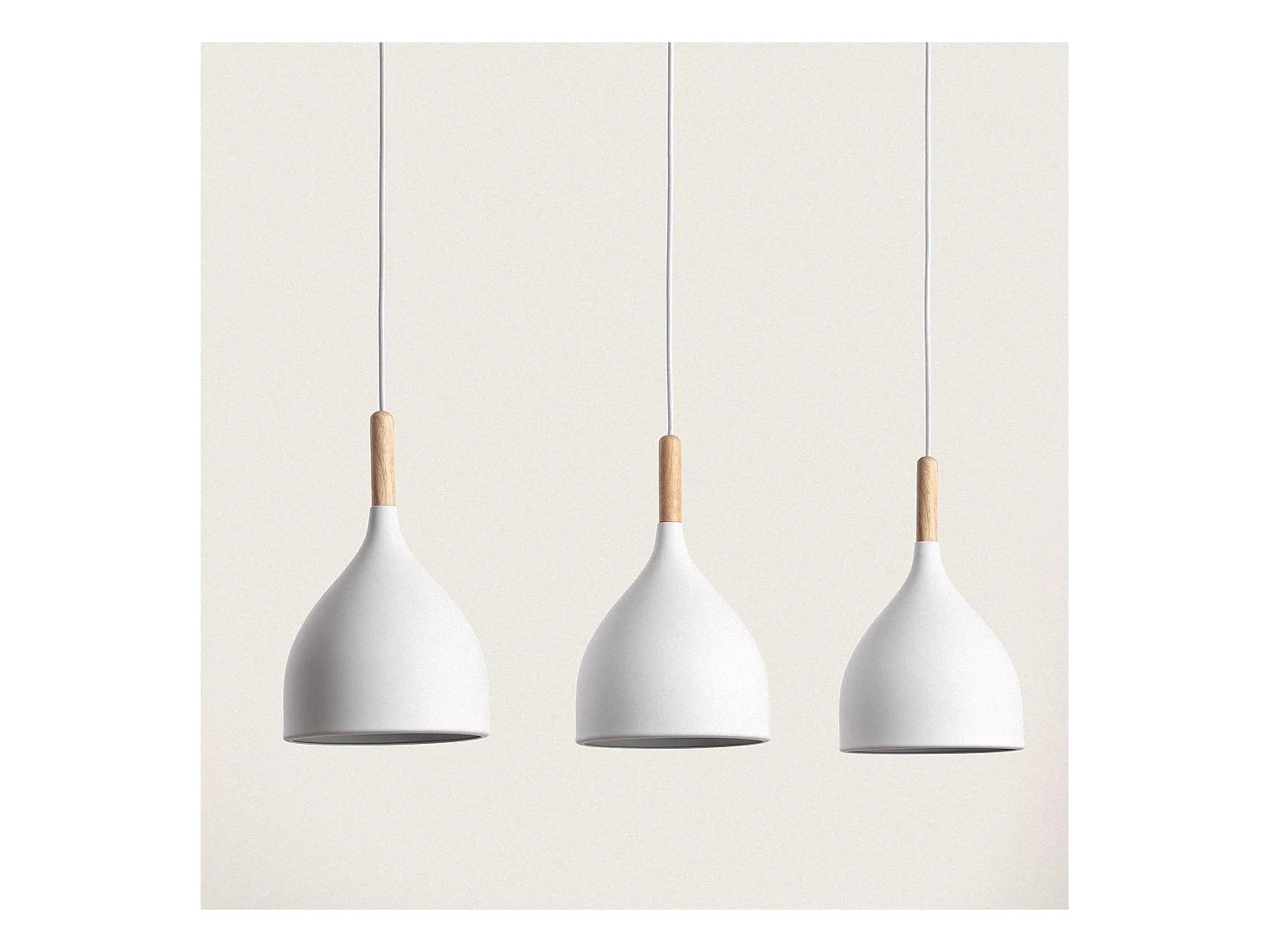 Lámpara Colgante Metal y Madera Karlek Blanco