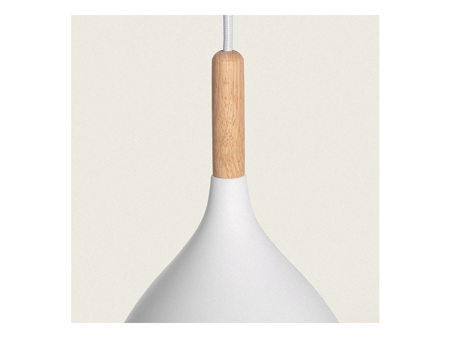 Lámpara Colgante Metal y Madera Karlek Blanco