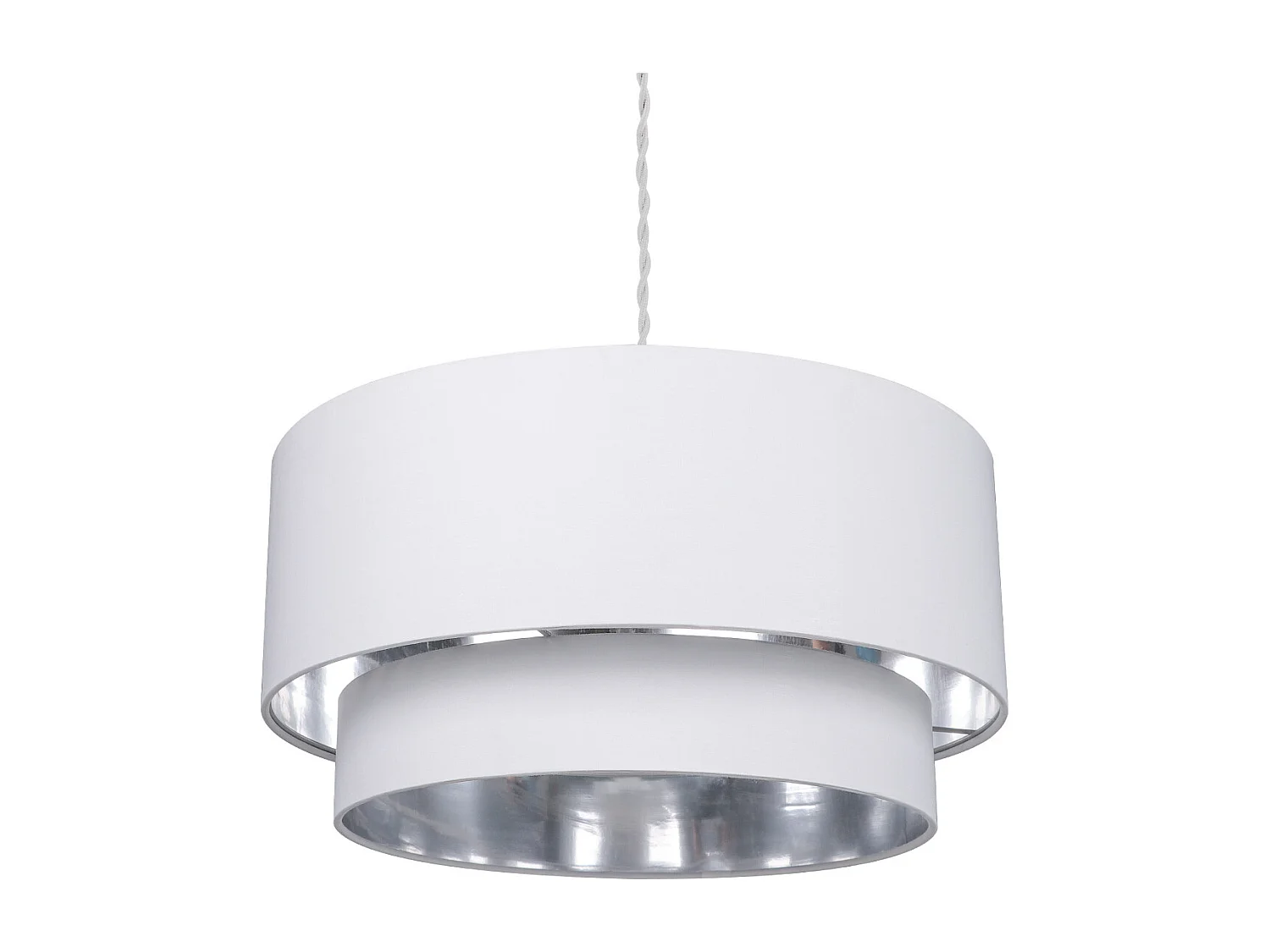 Lámpara Colgante Textil Reflect Duo Blanco