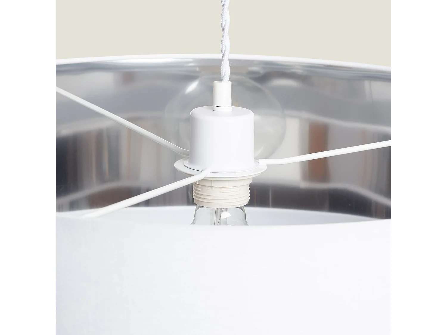 Lámpara Colgante Textil Reflect Duo Blanco