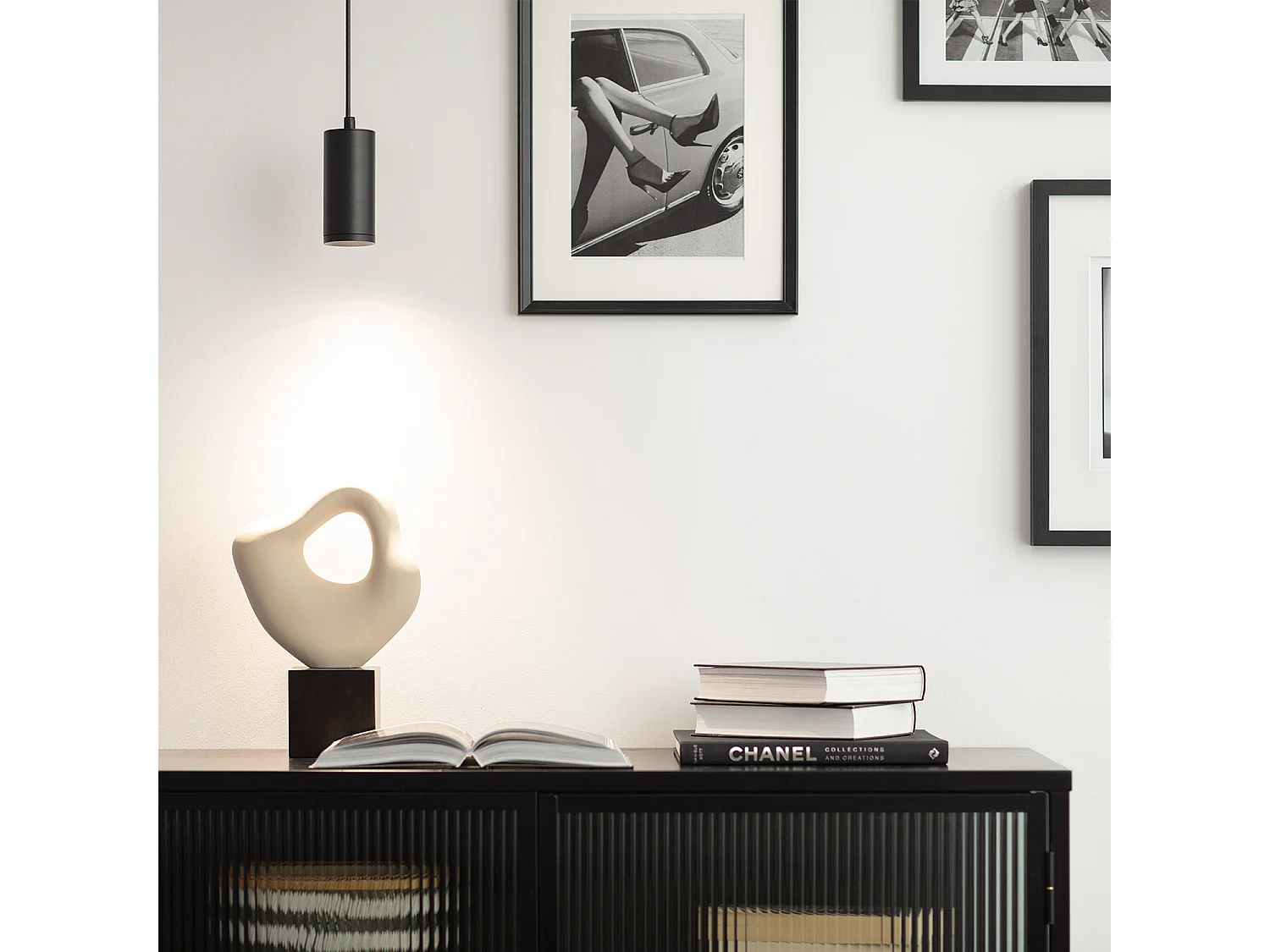 Suspension Métal Quartz Noir