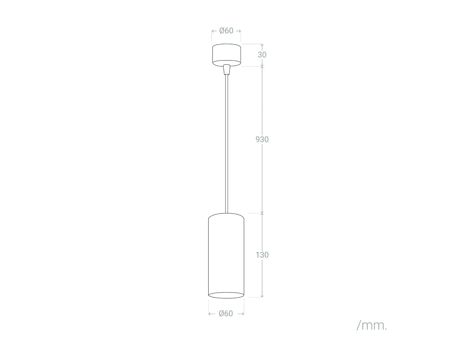 Lámpara Colgante de Aluminio Cuarzo Negro