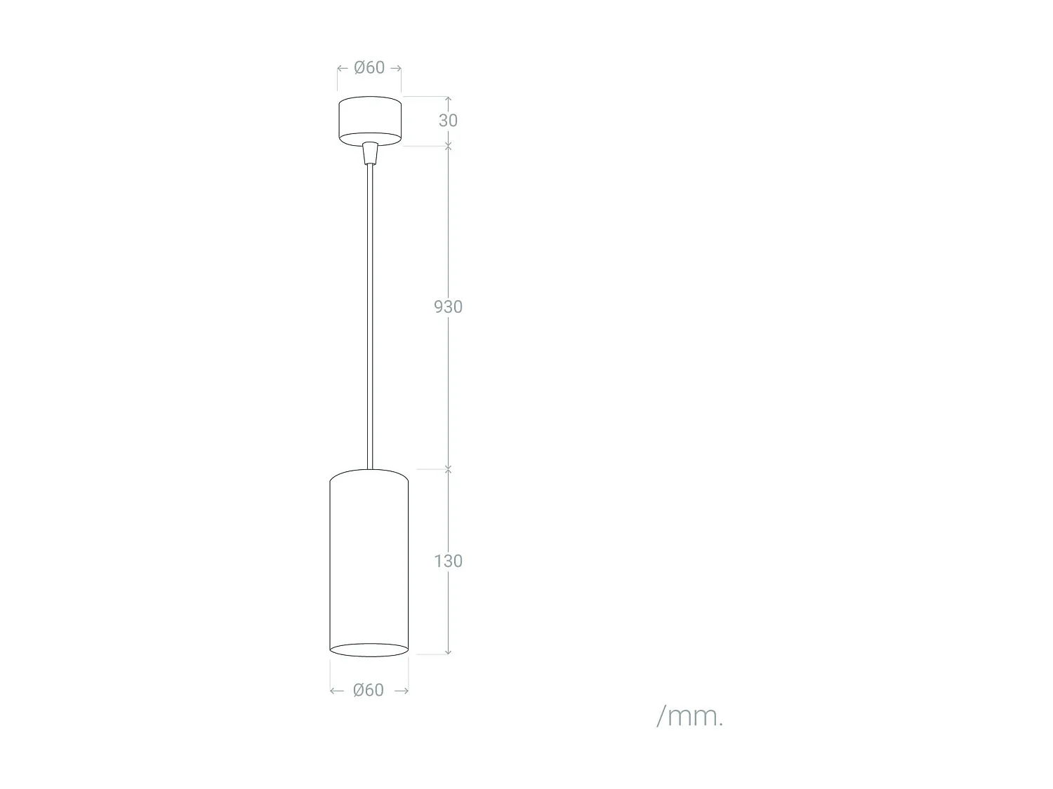 Suspension Aluminium Cuarzo Blanc