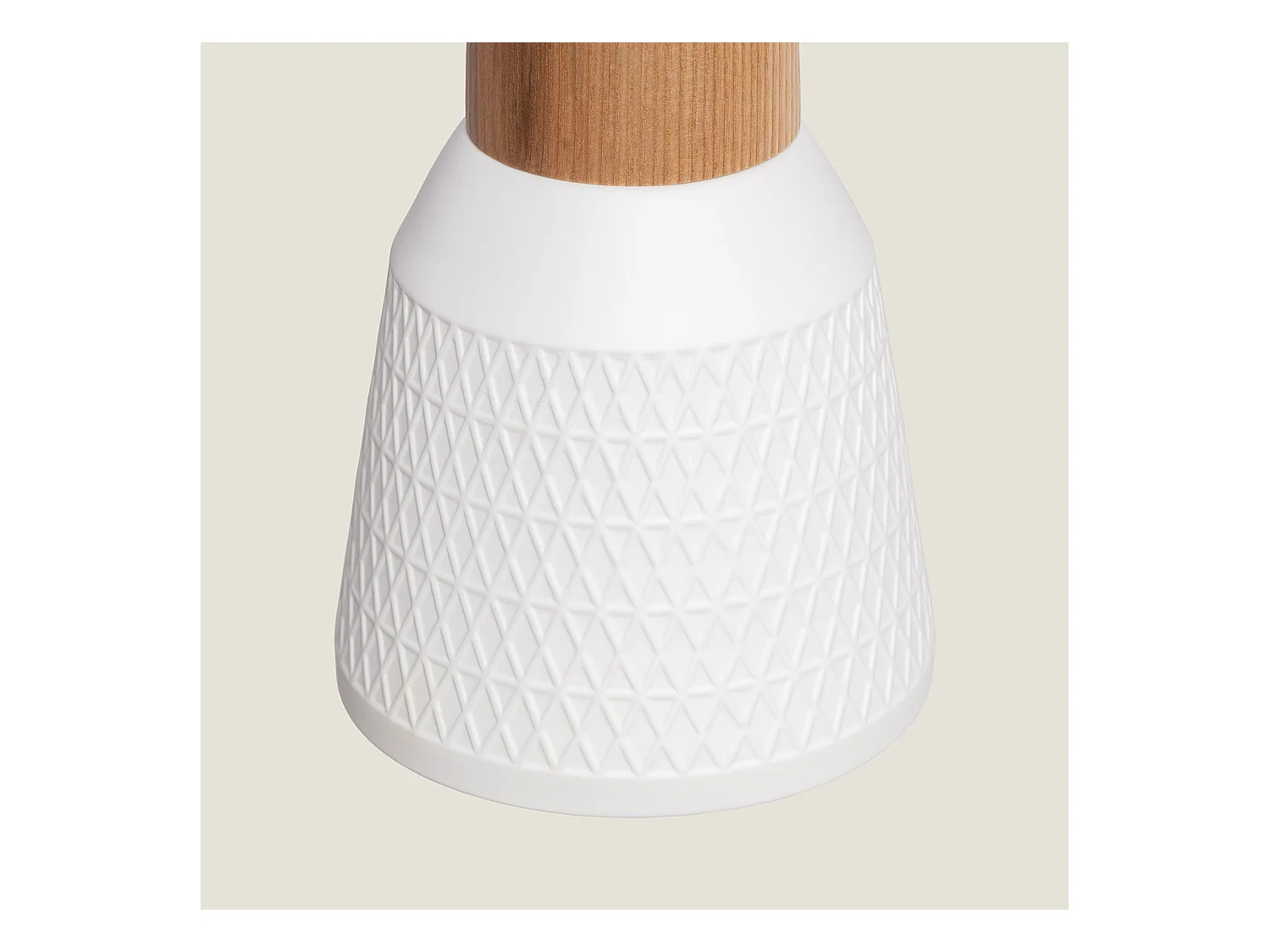 Suspension Céramique et Bois Retilles Blanc