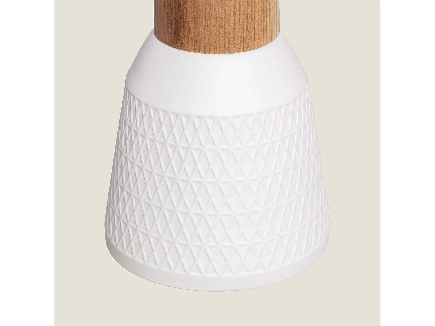 Lámpara Colgante Cerámica y Madera Retilles Blanco