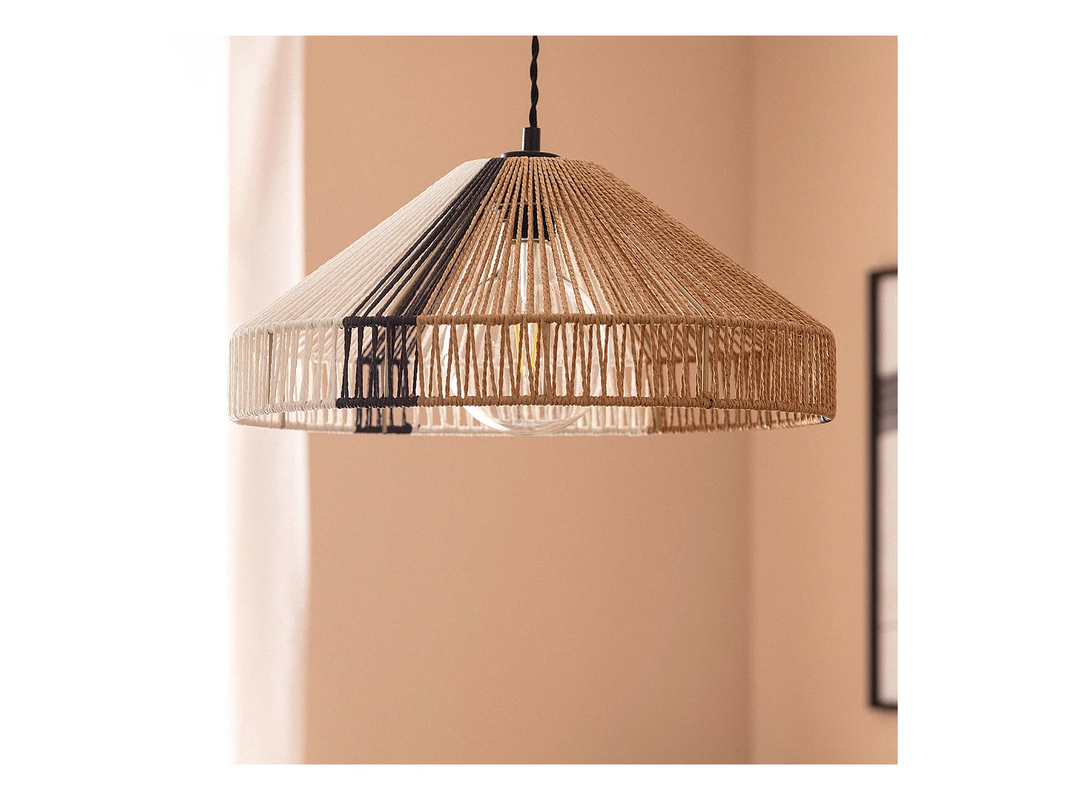 Lámpara Colgante Papel Trenzado Dumas Natural