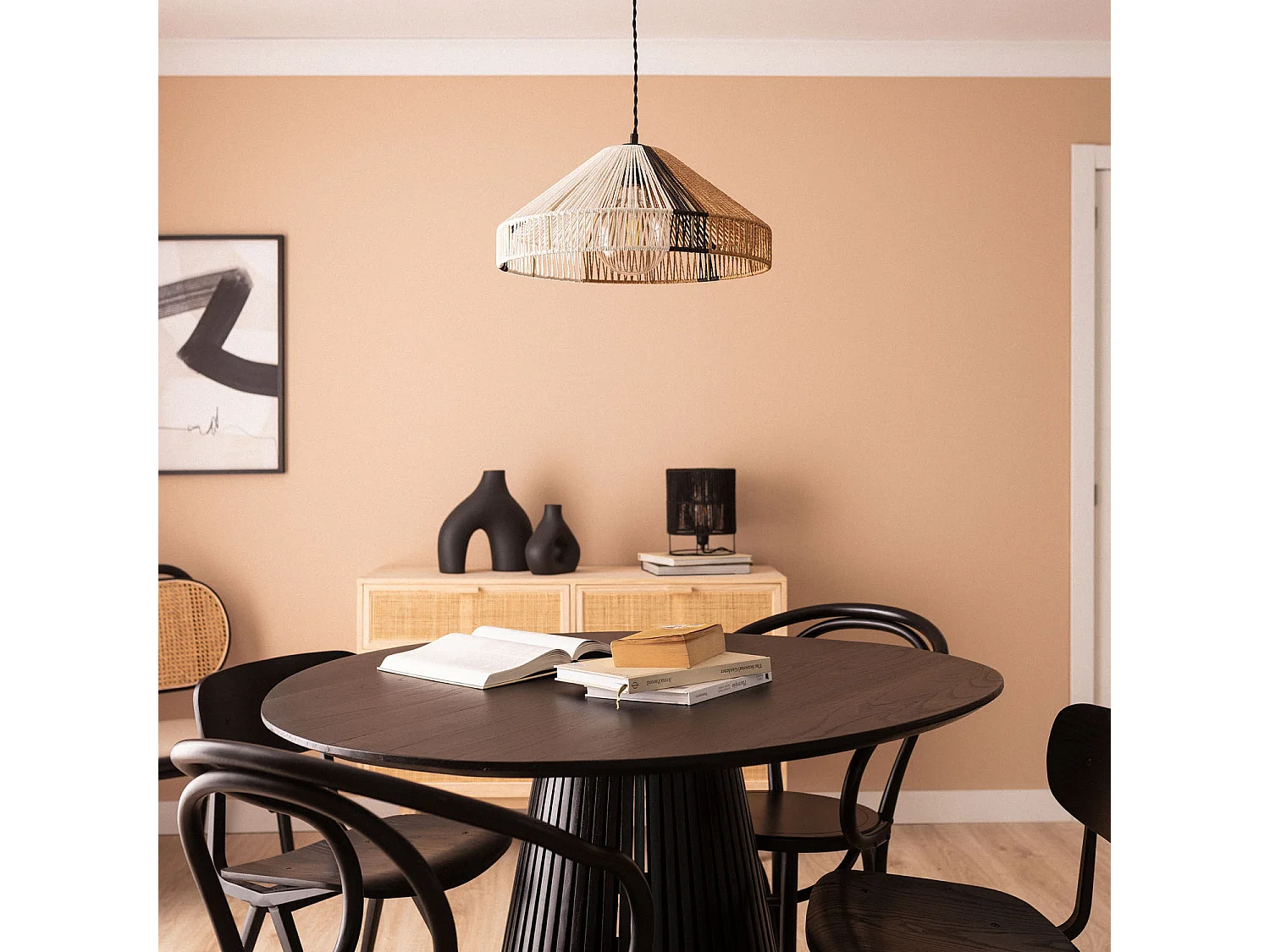 Lámpara Colgante Papel Trenzado Dumas Natural