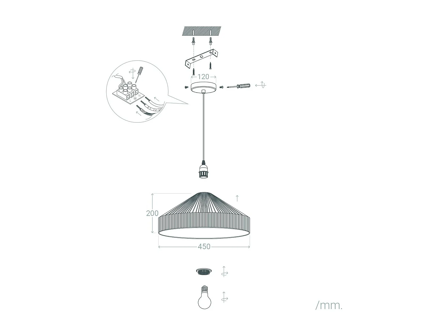 Lámpara Colgante Papel Trenzado Dumas Natural