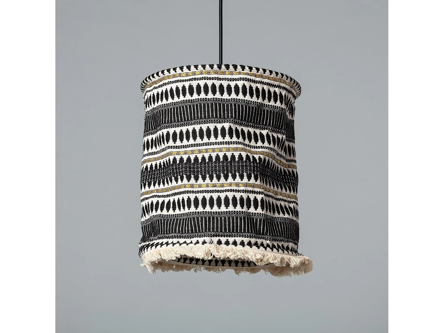 Suspension Coton Rarámuri  Blanc / Noir