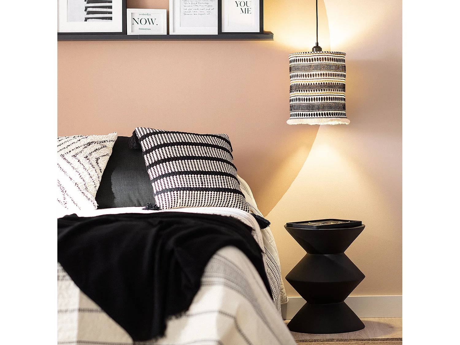 Suspension Coton Rarámuri  Blanc / Noir