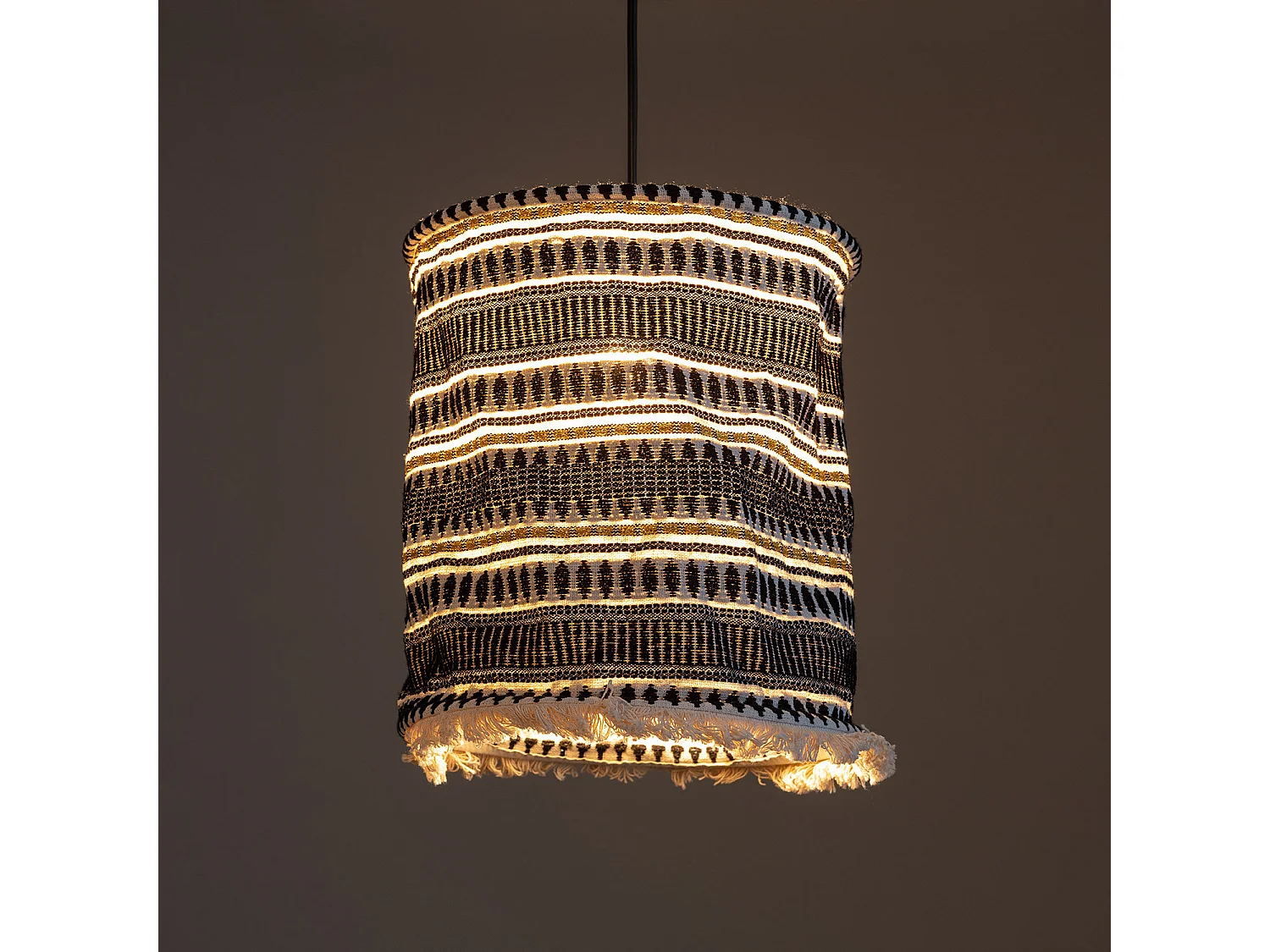 Suspension Coton Rarámuri  Blanc / Noir