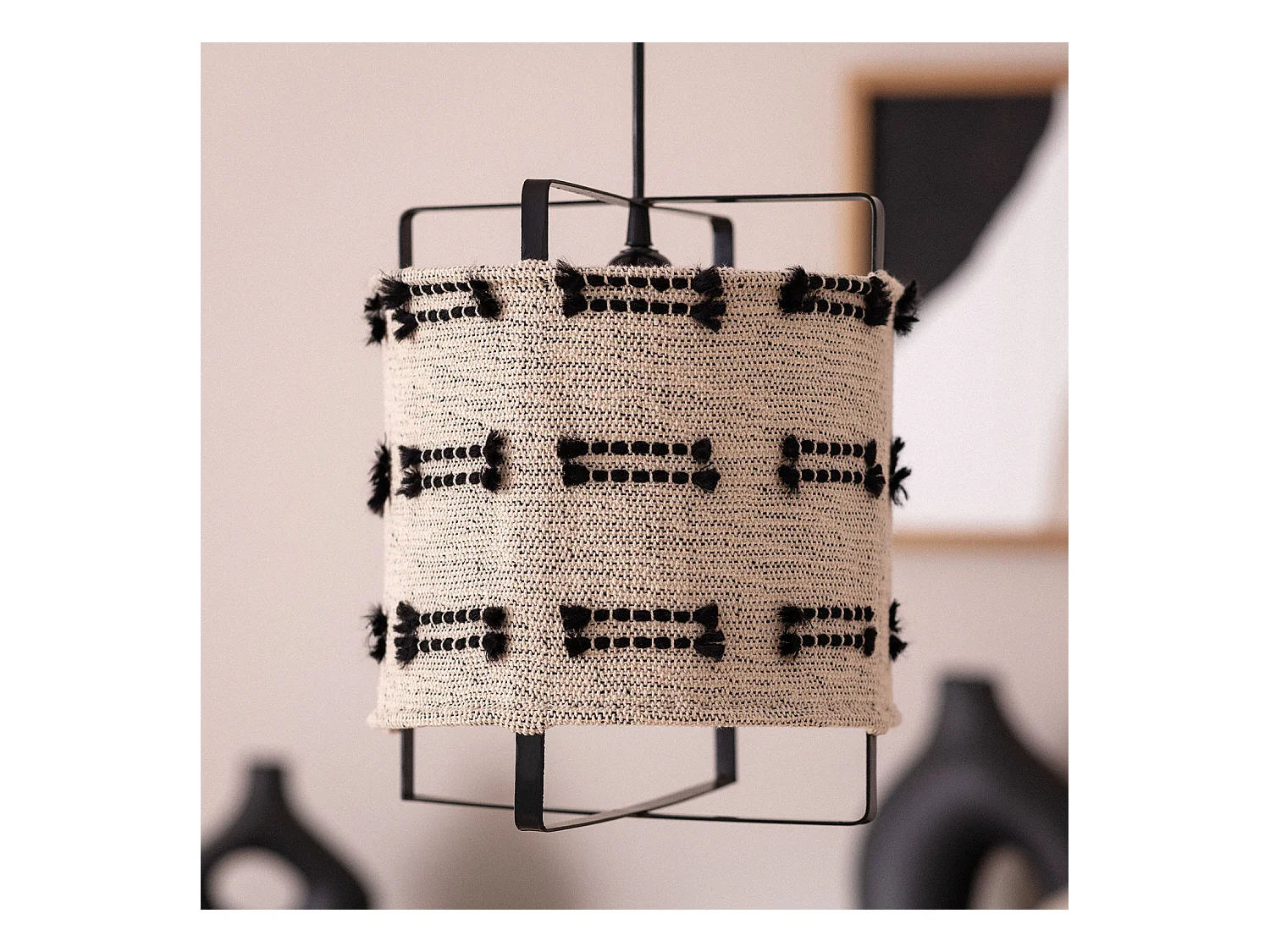 Suspension Bois et Coton Sioux  Beige