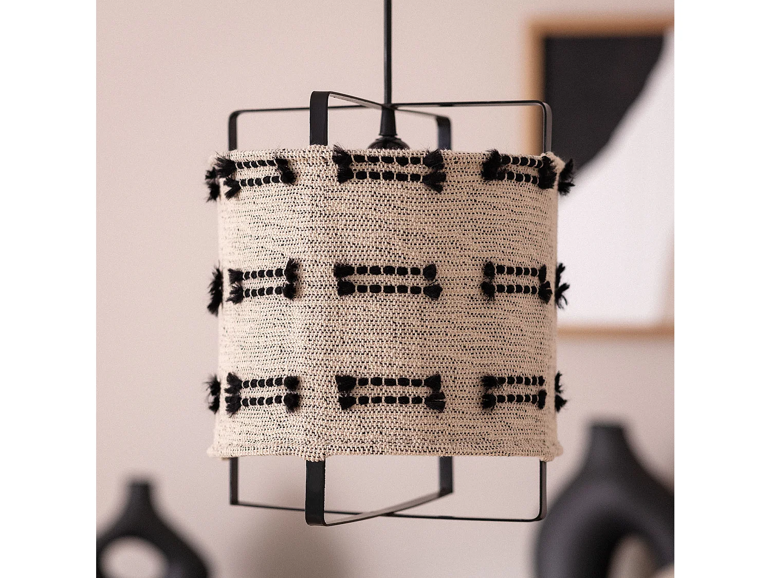 Suspension Bois et Coton Sioux  Beige