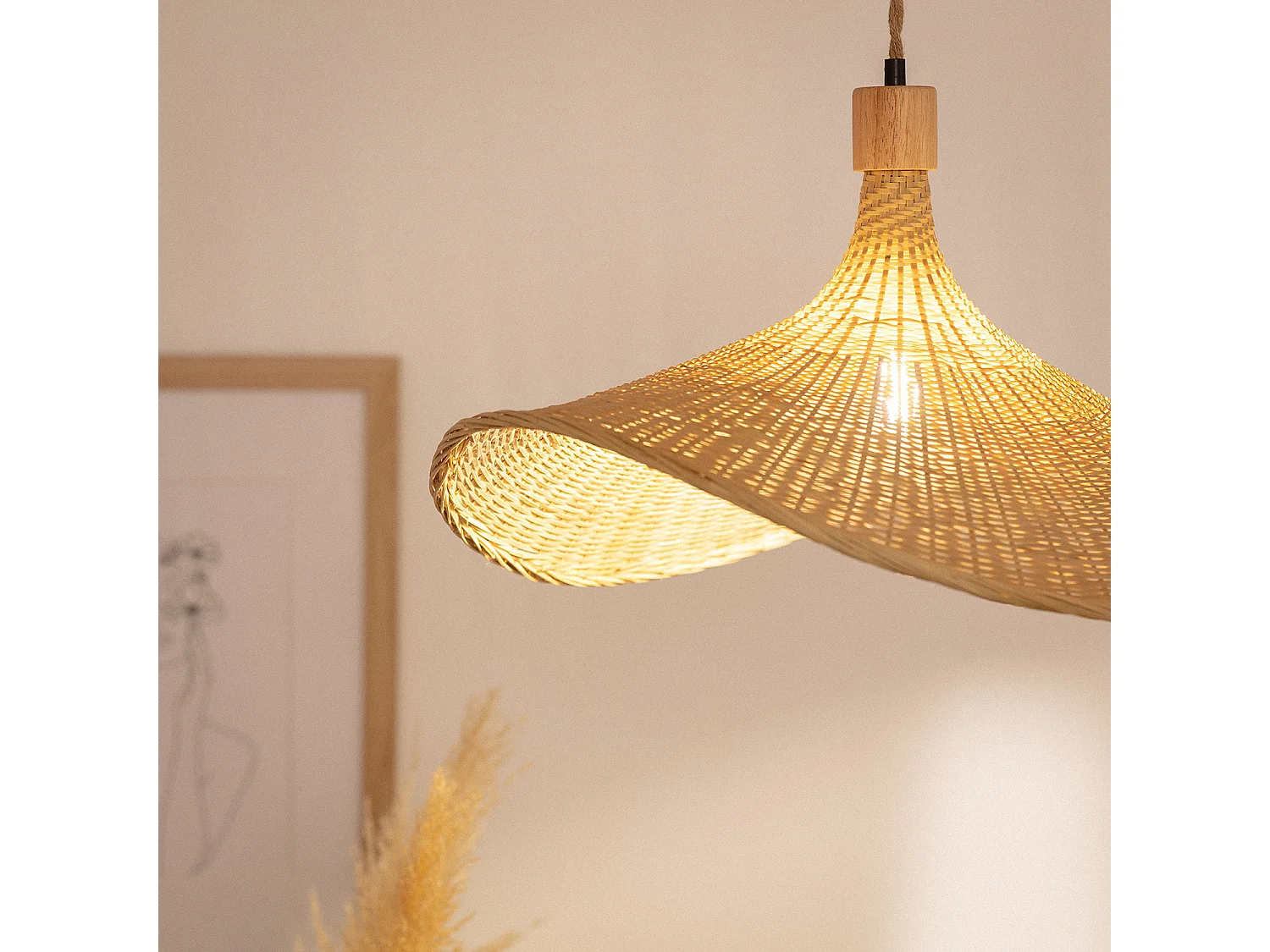 Lámpara Colgante Bambú Kathu Netsie Camel