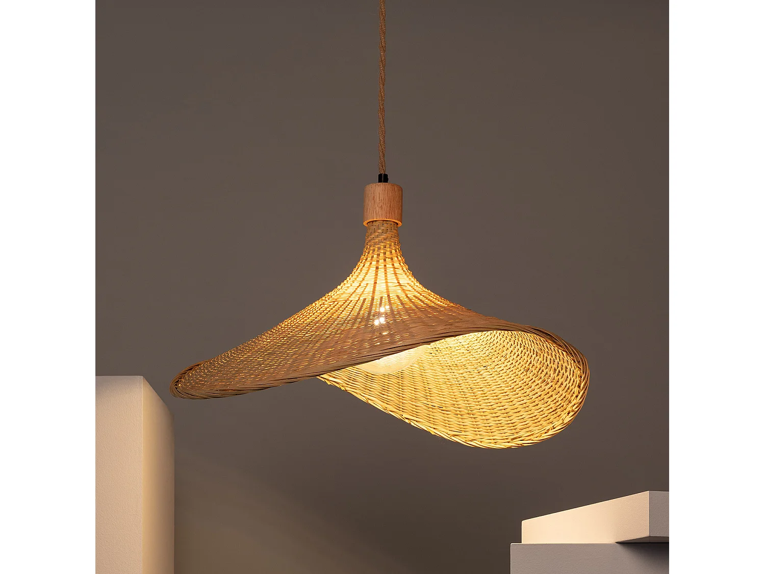 Lámpara Colgante Bambú Kathu Netsie Camel