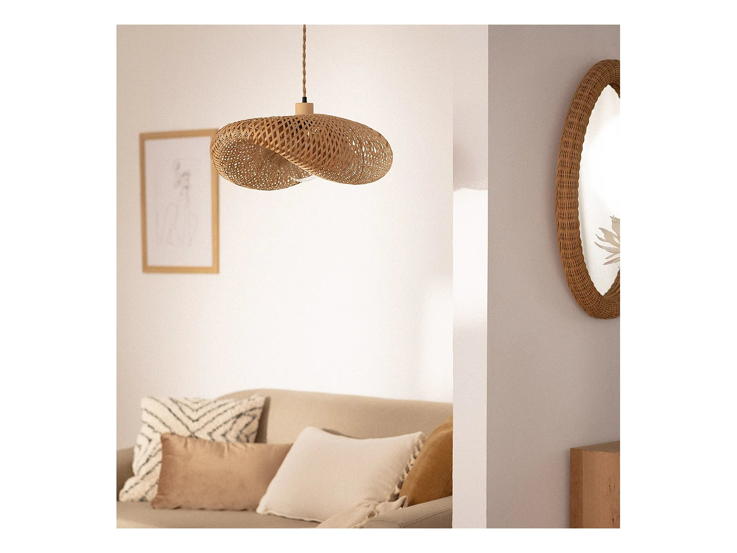 Suspension Bambou Kathu Karatasi Naturel