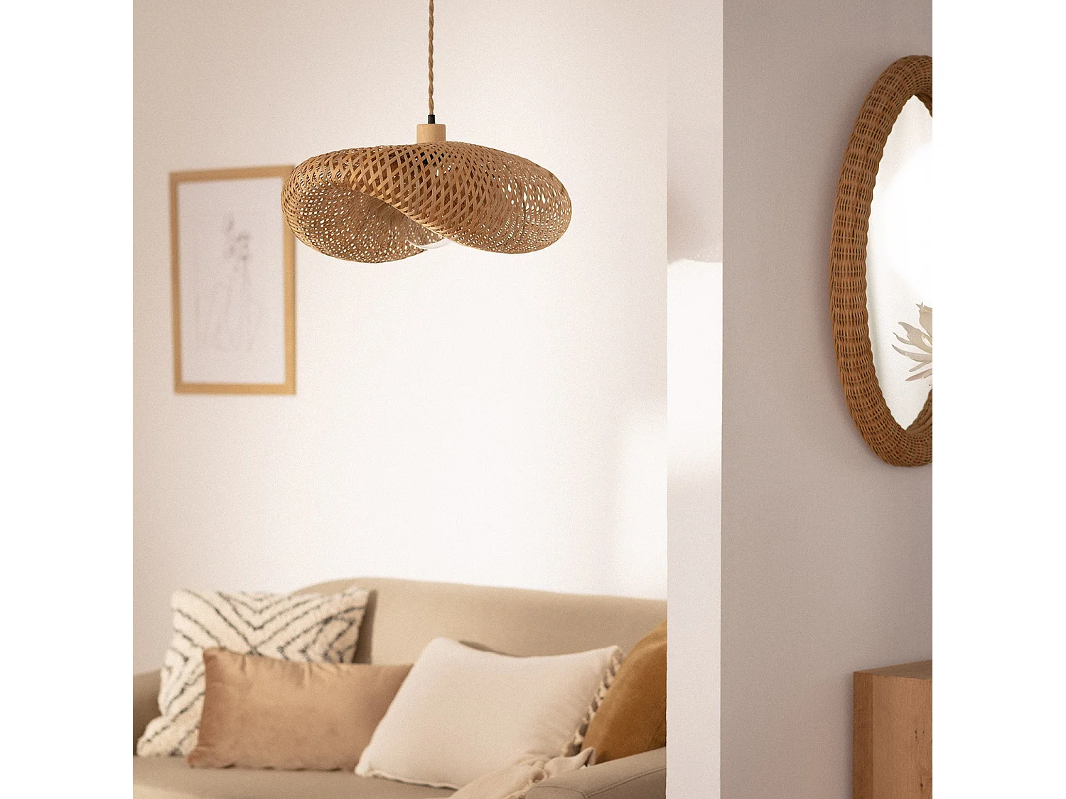 Suspension Bambou Kathu Karatasi Naturel