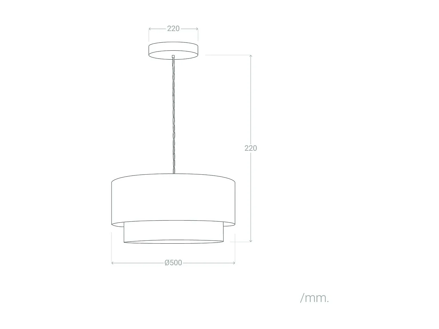 Suspension Textile Reflect Duo Noir