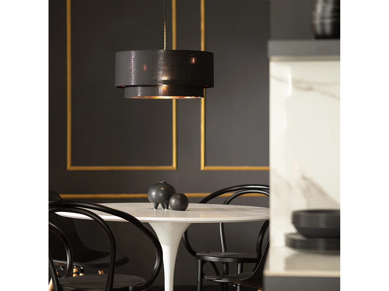 Suspension Textile Lin Reflect Duo Noir