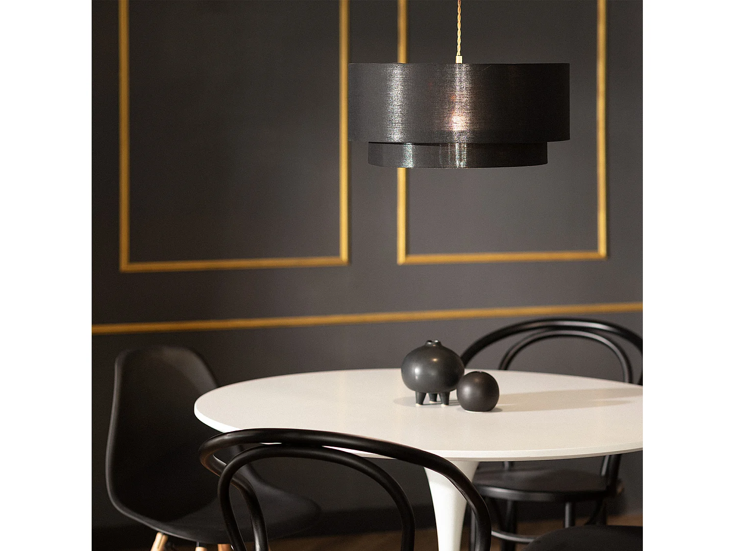 Suspension Textile Lin Reflect Duo Noir