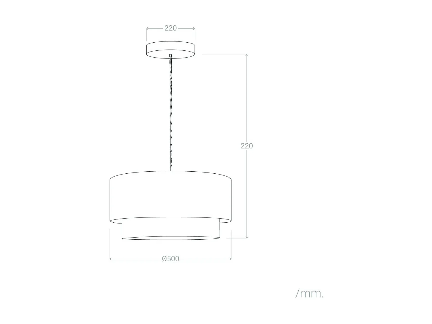 Suspension Textile Lin Reflect Duo Noir
