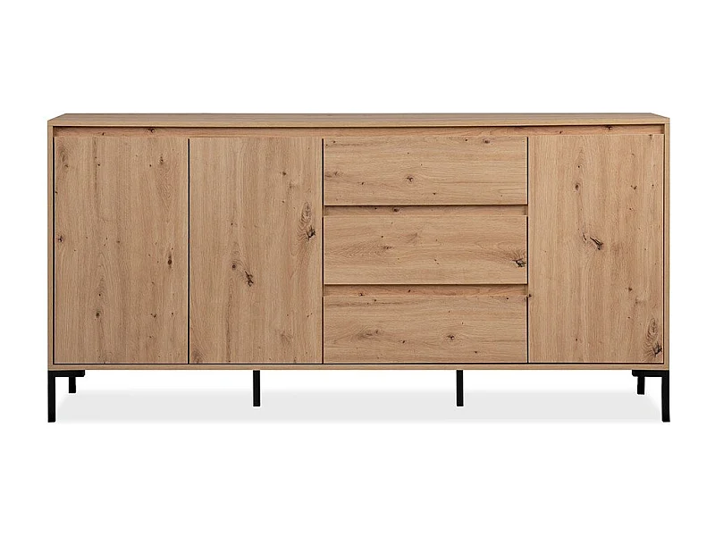 Buffet 3 Portes 3 Tiroirs et 2 Étagères L170 cm - PLOCK