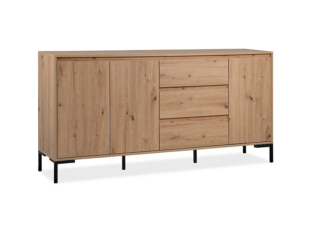 Buffet 3 Portes 3 Tiroirs et 2 Étagères L170 cm - PLOCK