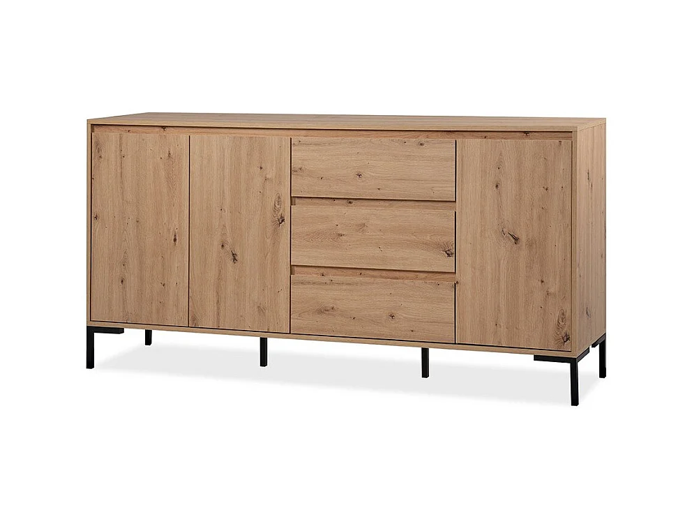 Buffet 3 Portes 3 Tiroirs et 2 Étagères L170 cm - PLOCK