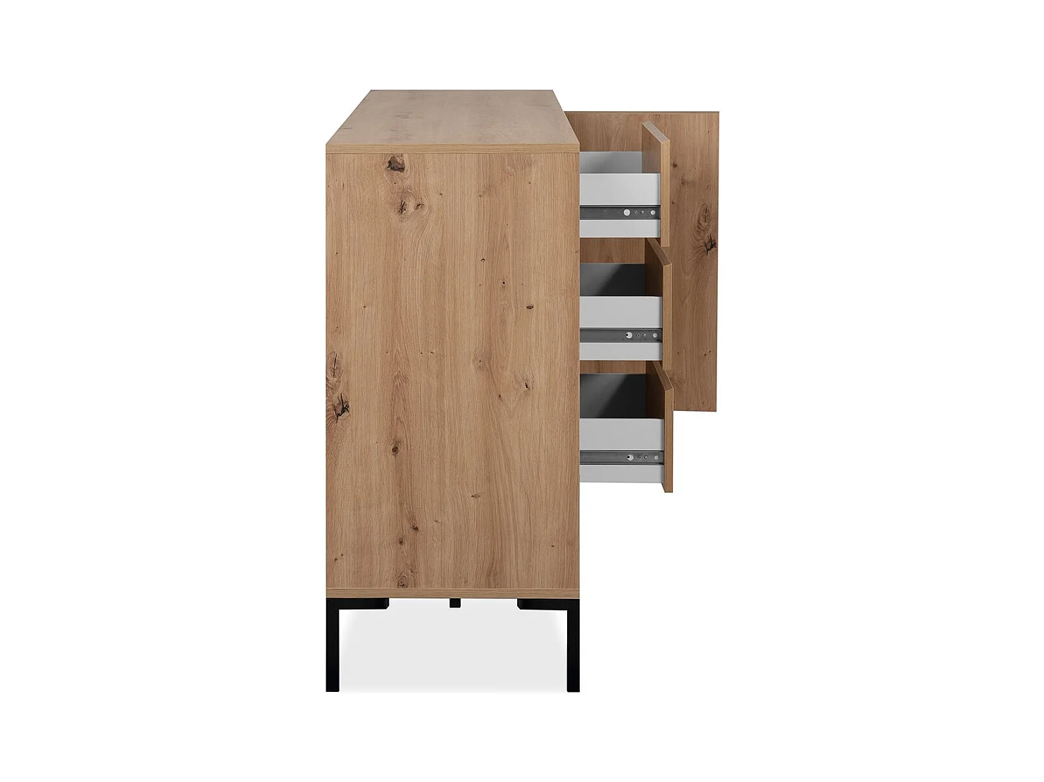 Buffet 3 Portes 3 Tiroirs et 2 Étagères L170 cm - PLOCK