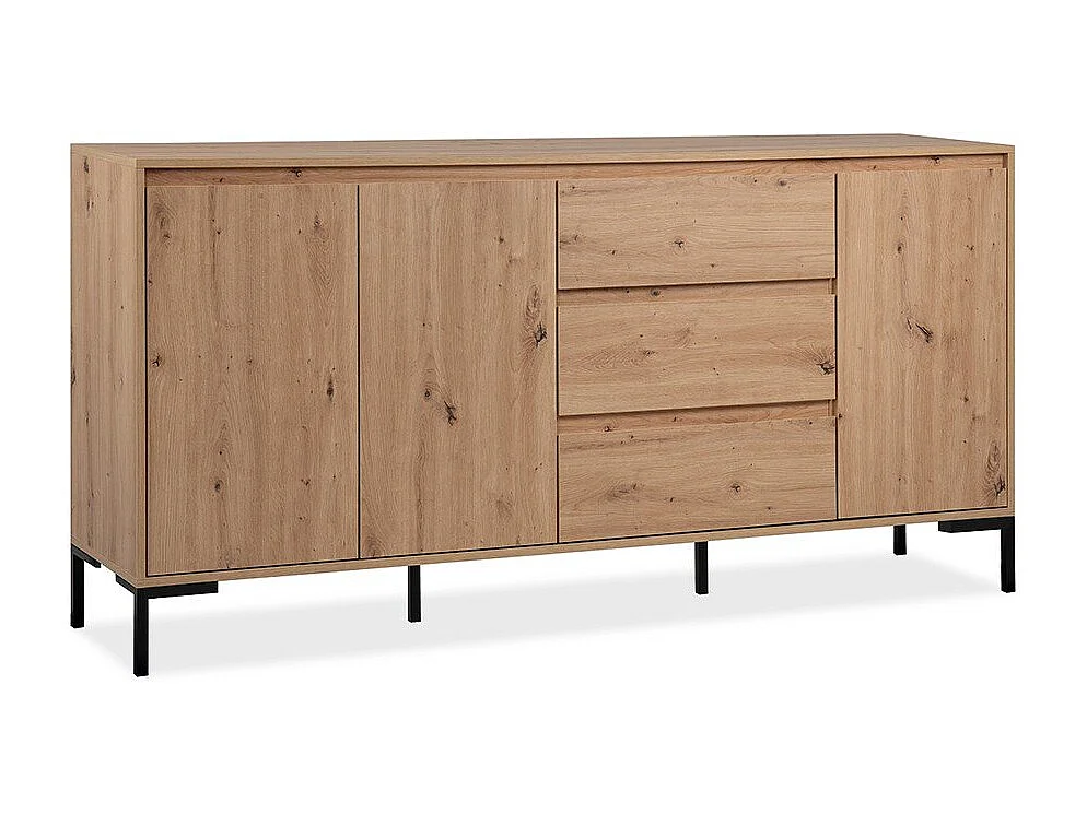 Buffet 3 Portes 3 Tiroirs et 2 Étagères L170 cm - PLOCK