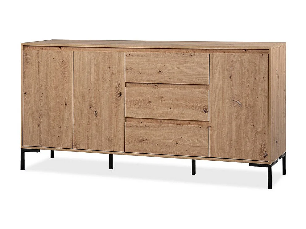 Buffet 3 Portes 3 Tiroirs et 2 Étagères L170 cm - PLOCK